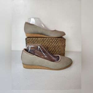 Dr. Scholl's Depth Taupe Grey Academia Ballet Wedge Slip-On Loafer NWOT